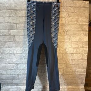 Kerrits Kids Knee Patch Performance Riding Tight Blue Horse Print Size Small